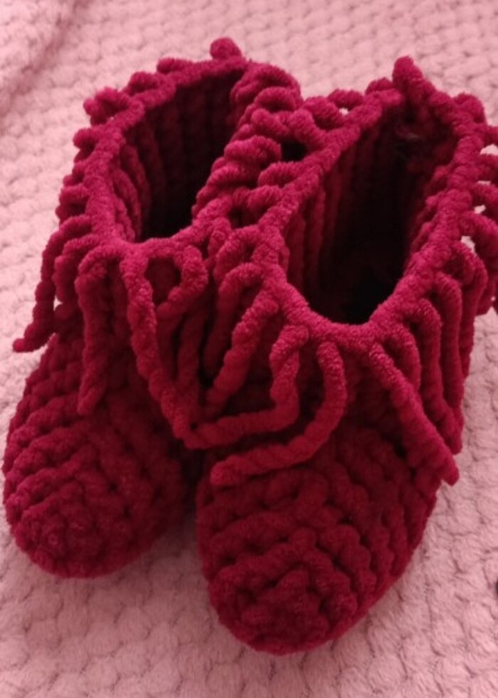 Çocuk el örgüsü patik  - Görsel 2