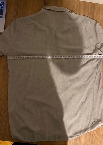 Gri Keten Erkek Gömlek, Düğmeli, Regular Fit - Görsel 2