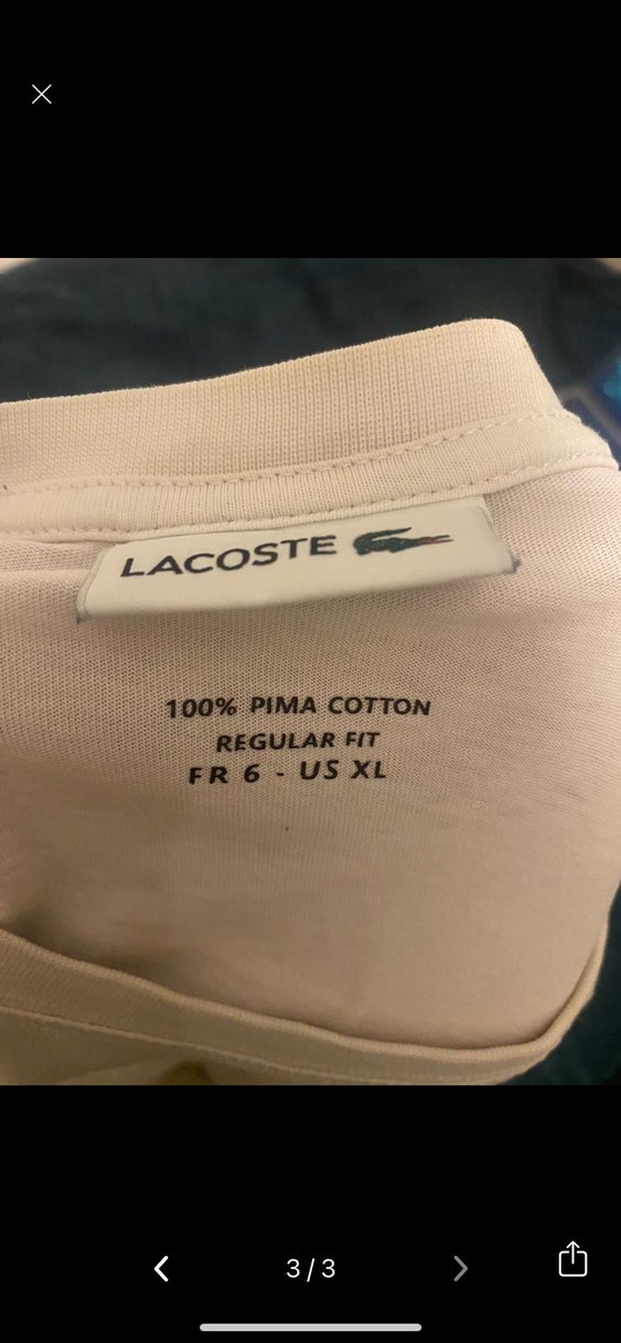 Beyaz Kısa Kollu Basic Tişört Lacoste Orjinal Xl - Görsel 3