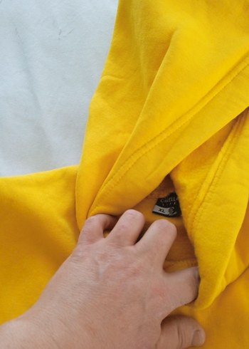 l Beden sarı Renk Sarı Kapüşonlu Sırt Baskılı Sweatshirt