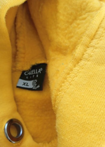l Beden Sarı Kapüşonlu Sırt Baskılı Sweatshirt