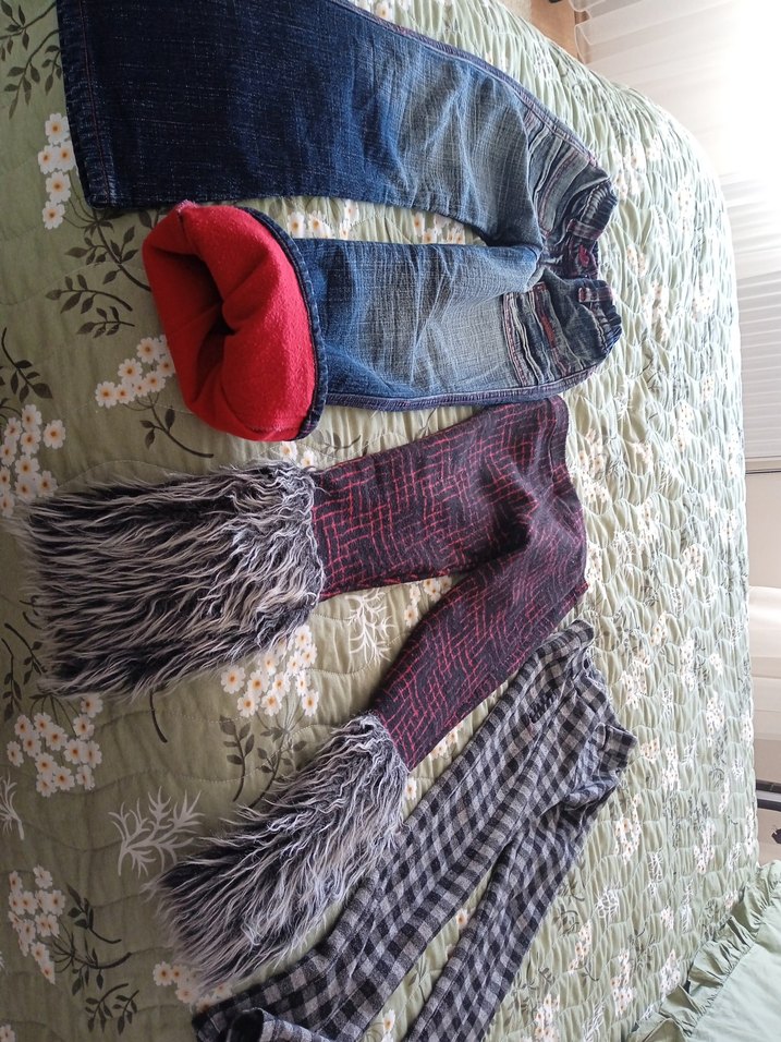 Gri Bağcıklı Kürklü Kız Tayt - Görsel 2