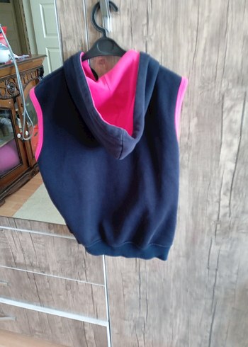 Kız Çocuk Kapüşonlu Fermuarlı Yelek - Görsel 2