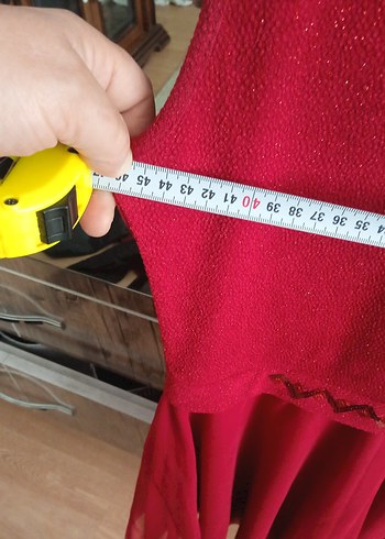 Pembe Midi Kolsuz V Yaka Abiye Elbise - Görsel 6