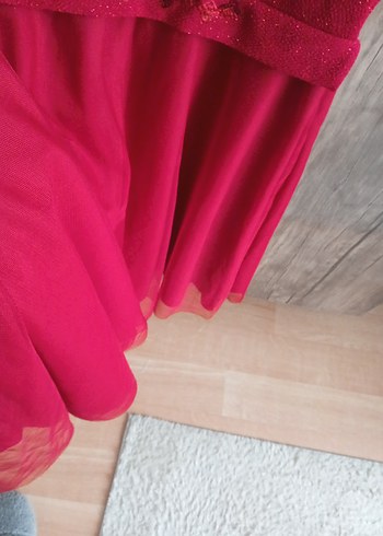 Pembe Midi Kolsuz V Yaka Abiye Elbise - Görsel 3