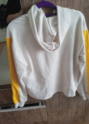 Baskılı Beyaz Kadın Sweatshirt - Görsel 4