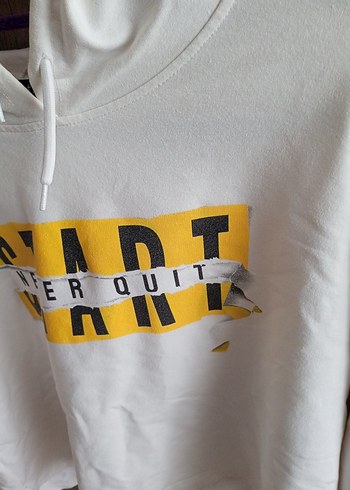 Baskılı Beyaz Kadın Sweatshirt - Görsel 2