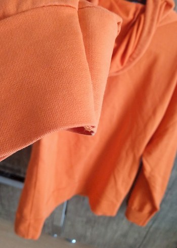 Turuncu Kapüşonlu Uzun Kollu Sweatshirt - Görsel 2