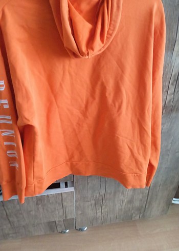 Turuncu Kapüşonlu Uzun Kollu Sweatshirt - Görsel 3