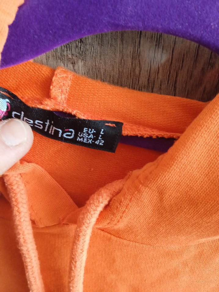 Turuncu Kapüşonlu Uzun Kollu Sweatshirt - Görsel 5