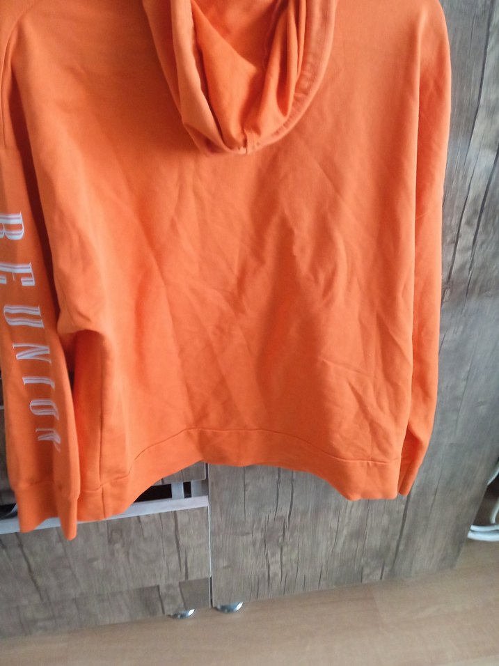 Turuncu Kapüşonlu Uzun Kollu Sweatshirt - Görsel 3