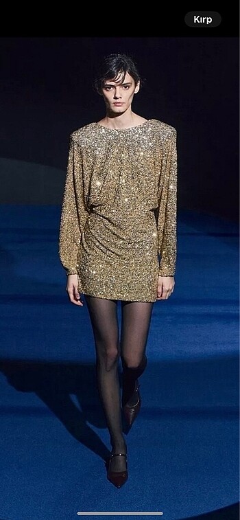 Zara pullu Gold elbise