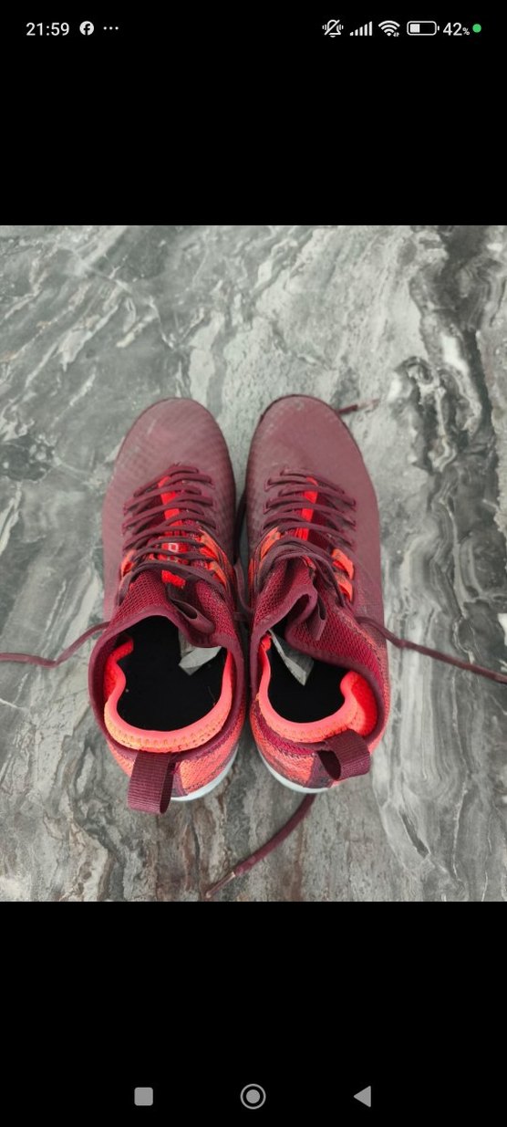 Bordo Erkek Futbol Ayakkabısı Velcro Detaylı - Görsel 3