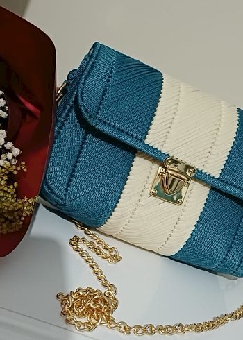 Mavi Pilili Modern Klasik Kadın Çantası - Görsel 4