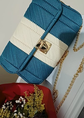 Mavi Pilili Modern Klasik Kadın Çantası - Görsel 3