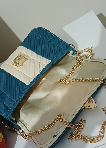 Mavi Pilili Modern Klasik Kadın Çantası - Görsel 6