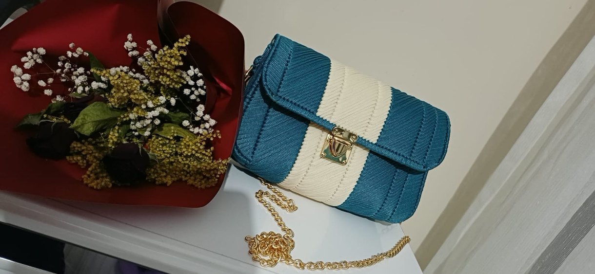 Mavi Pilili Modern Klasik Kadın Çantası - Görsel 4