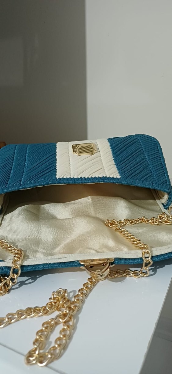 Mavi Pilili Modern Klasik Kadın Çantası - Görsel 5