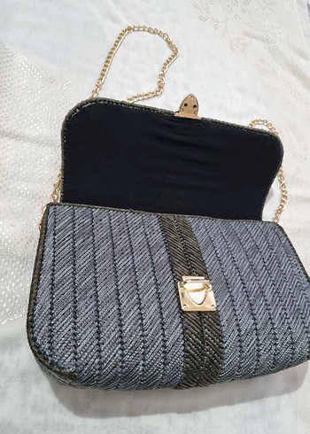 Gri Yılan Desenli Zincir Askılı Kadın Çanta - Görsel 2