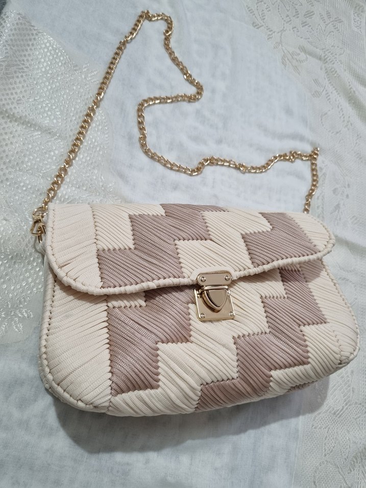 Bej Pilili Kadın Omuz Çantası - Görsel 2