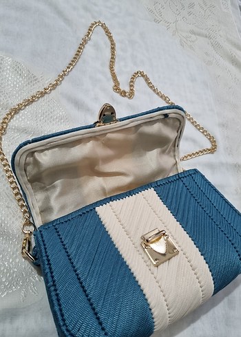 Mavi Pilili Zincir Askılı Kadın Çanta - Görsel 2
