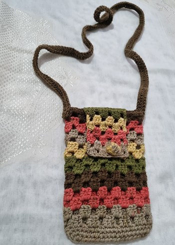 Gri Örgü Kadın Clutch Çanta - Görsel 3