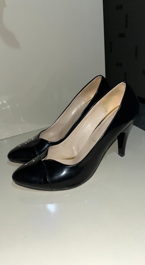 Siyah Rugan Stiletto Kadın Ayakkabı - Görsel 2