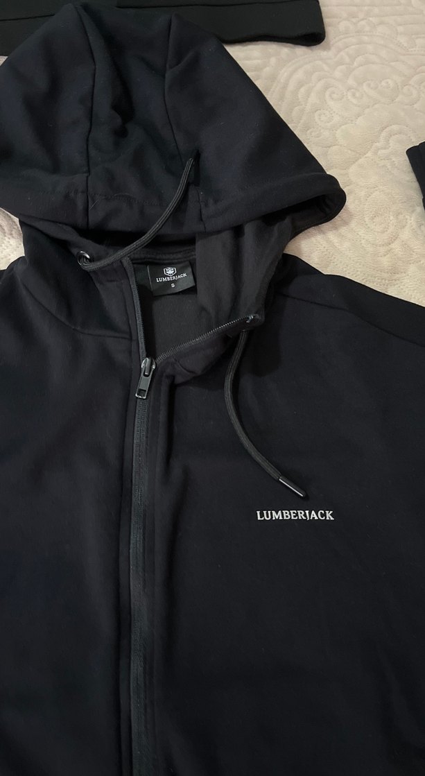 Siyah Fermuarlı Kapüşonlu kadın Sweatshirt - Görsel 2