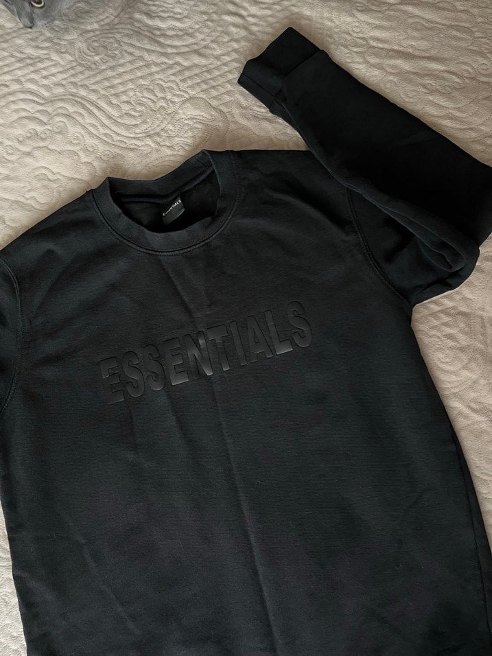 Siyah Oversize Erkek Sweatshirt - Görsel 2