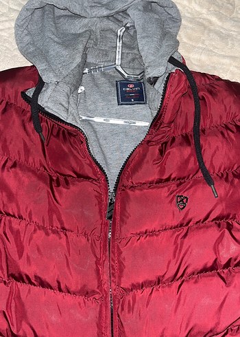 Bordo Fermuarlı Erkek Mont - Görsel 2