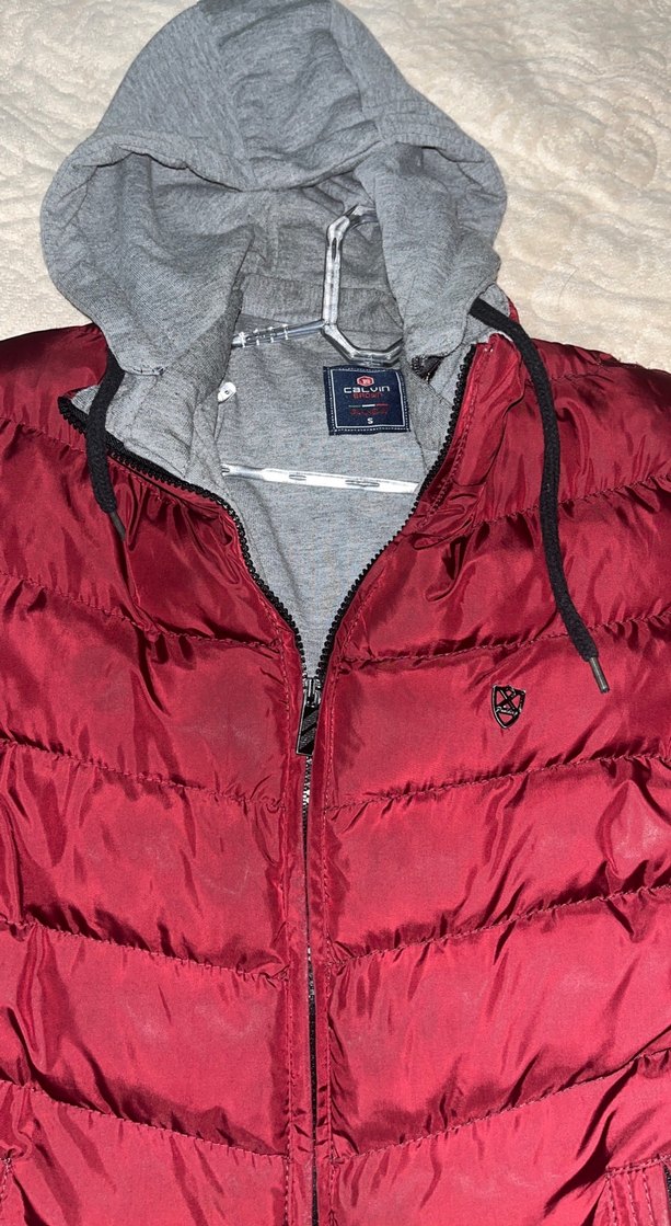 Bordo Fermuarlı Erkek Mont - Görsel 2