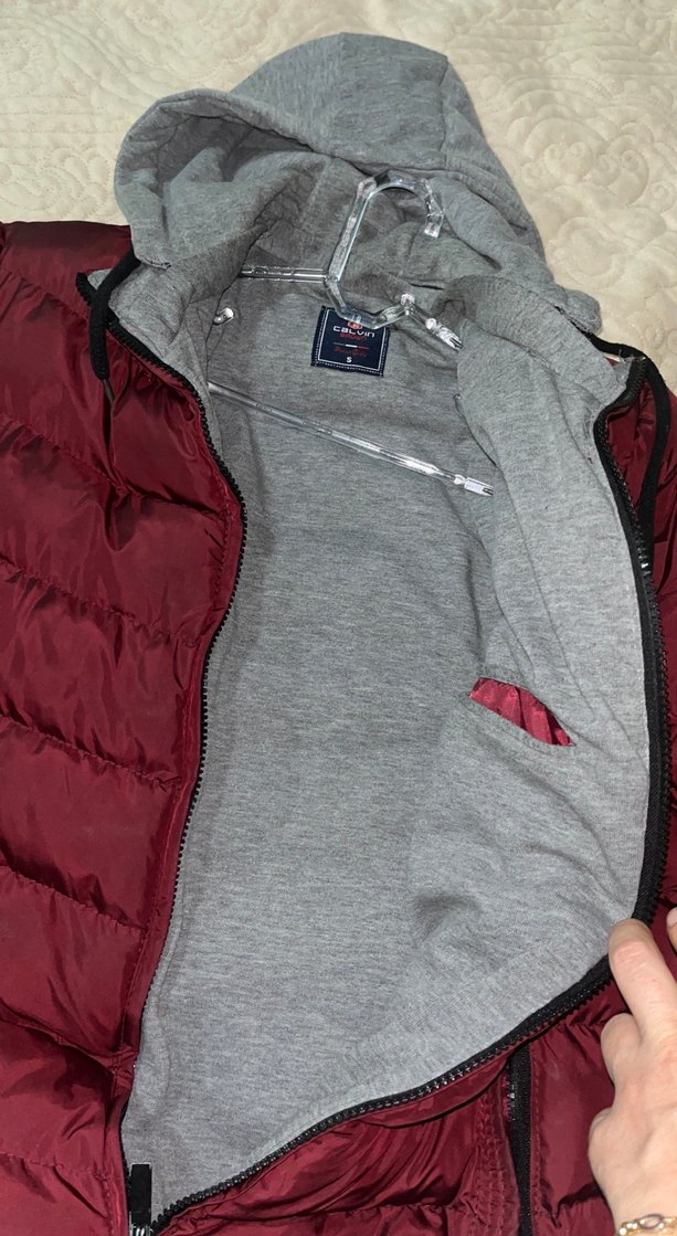 Bordo Fermuarlı Erkek Mont - Görsel 3