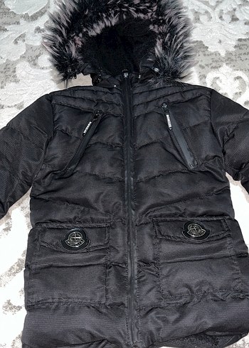 Siyah Kürklü çocuk Kışlık Mont - Görsel 2
