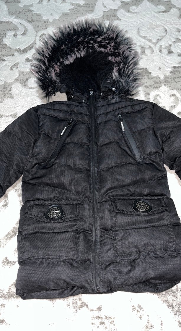 Siyah Kürklü çocuk Kışlık Mont - Görsel 2