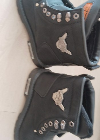 Harley-Davidson Siyah Deri Biker Bot - Görsel 4