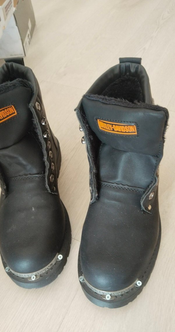 Harley-Davidson Siyah Deri Biker Bot - Görsel 5