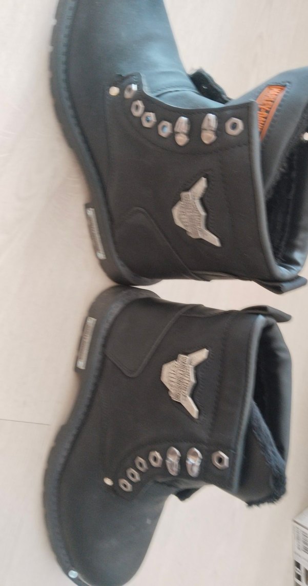 Harley-Davidson Siyah Deri Biker Bot - Görsel 4