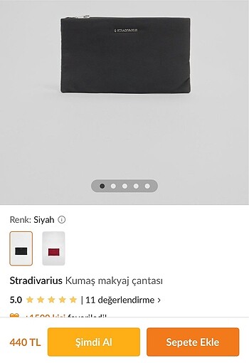 Beden siyah Renk Stradivarius Siyah Makyaj Çantası