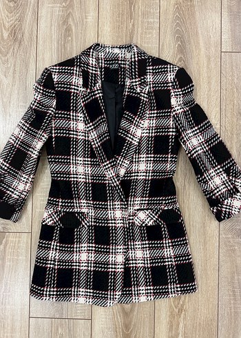 Journey Siyah Beyaz Ekose Blazer Ceket