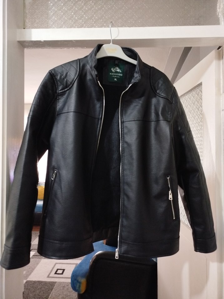 Siyah Deri Biker Ceket - Görsel 4