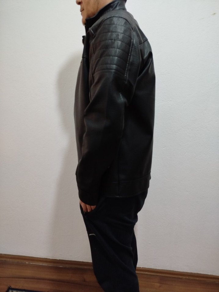 Siyah Deri Biker Ceket - Görsel 2