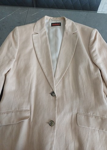 Fabrika keten Süet Kadın Blazer Ceket