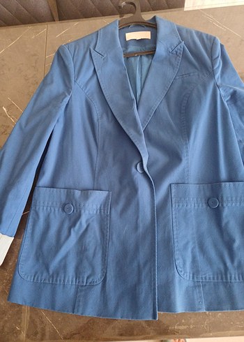 xl Beden Düğmeli Mavi spor blazer Ceketi