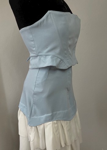 Pastel Mavi Mini Hemşire Korsesi - Görsel 3