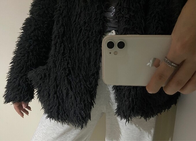s Beden gri Renk Pull & bear tüylü ceket