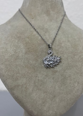 Gri Yılan Desenli Mini Zincirli Kadın Kolye - Görsel 2