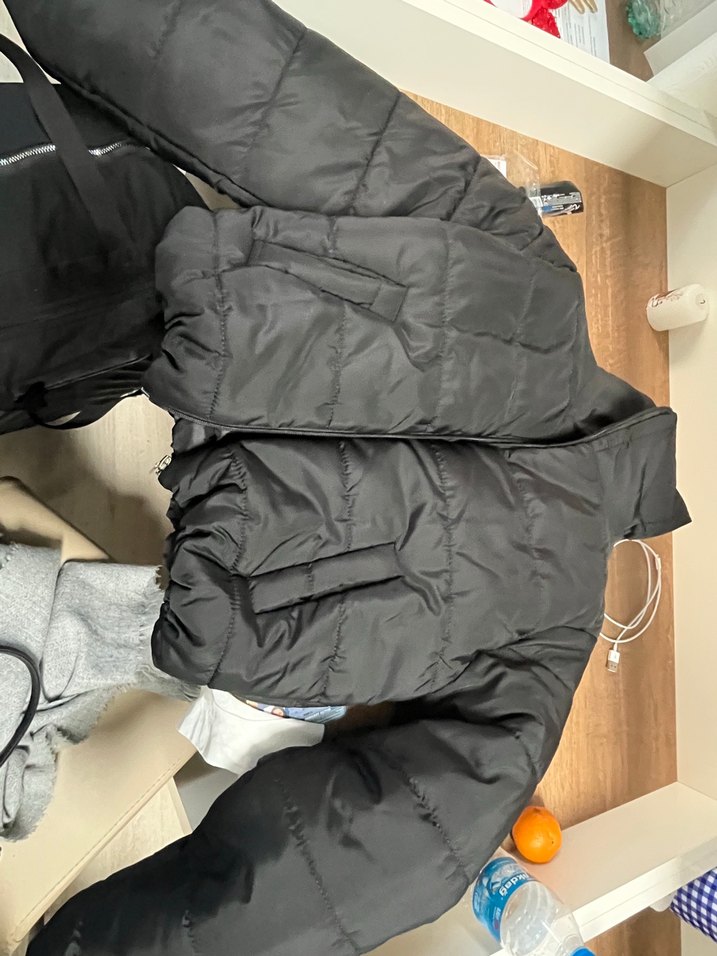 Kadın Siyah Kapitone Midi Kışlık Mont - Görsel 4