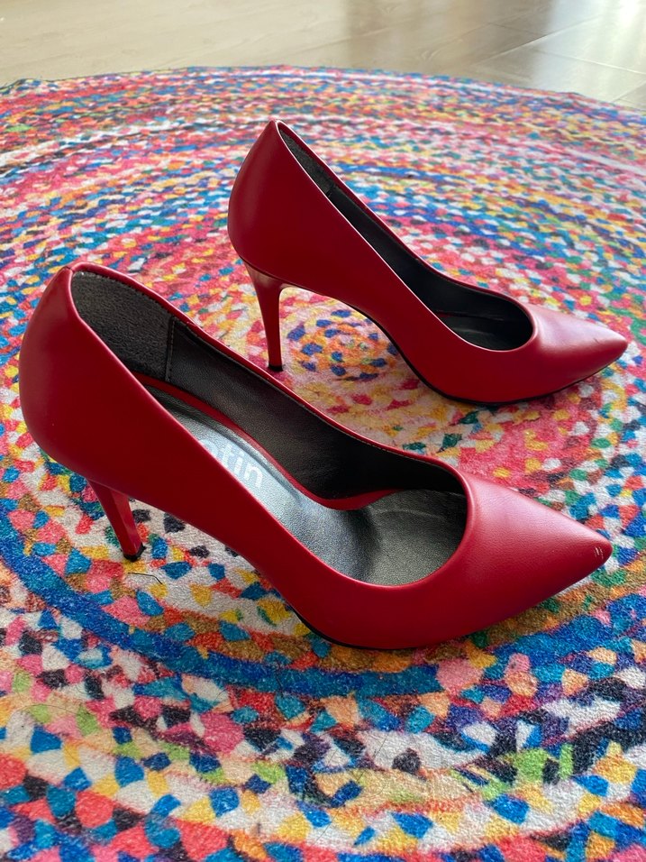 Kadın kırmızı Platform Topuklu Stiletto - Görsel 2