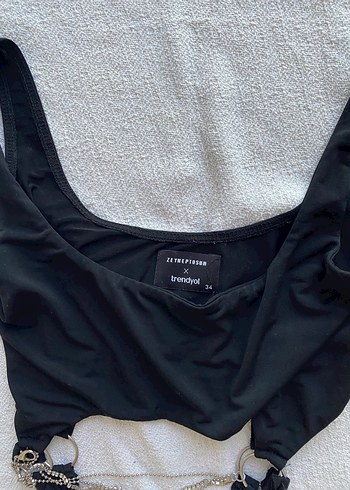 Siyah Tokalı Kadın bluz - Görsel 2