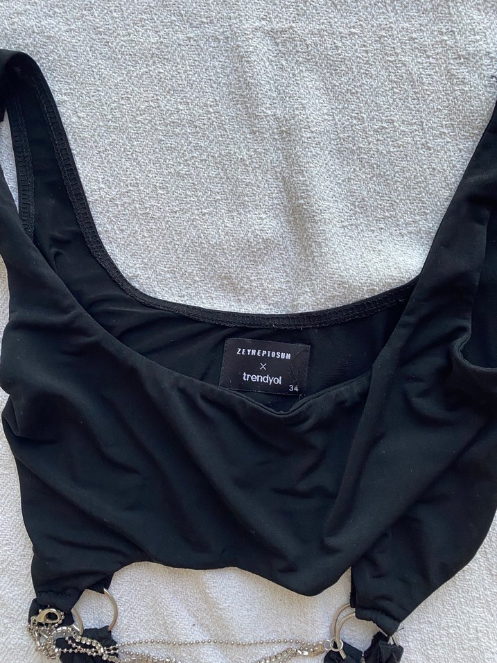 Siyah Tokalı Kadın bluz - Görsel 2